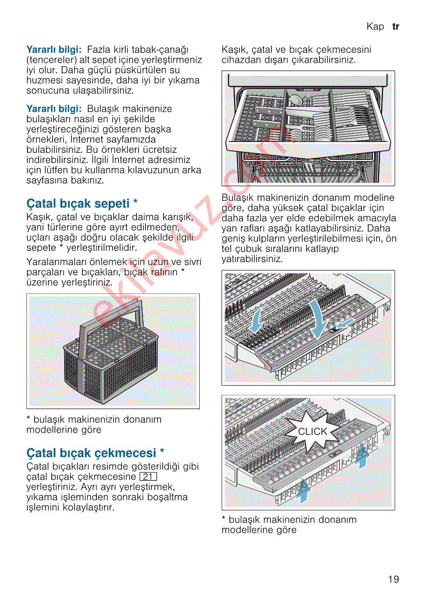 Bosch Sms67nw00t Bulasik Makinesi Kullanma Kilavuzu Sayfa 19