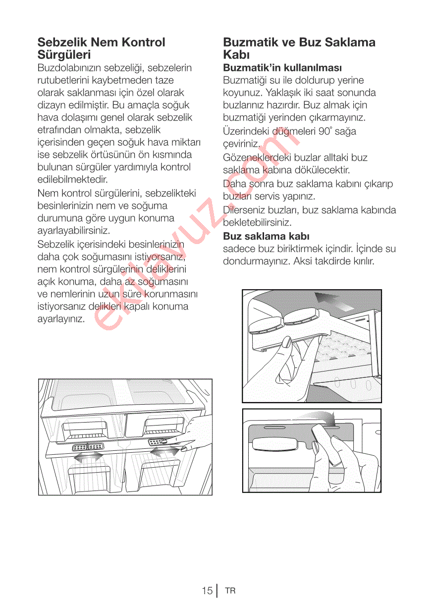 Arcelik 2630 Cei Buzdolabi Kullanma Kilavuzu Sayfa 23 Ekilavuz Com