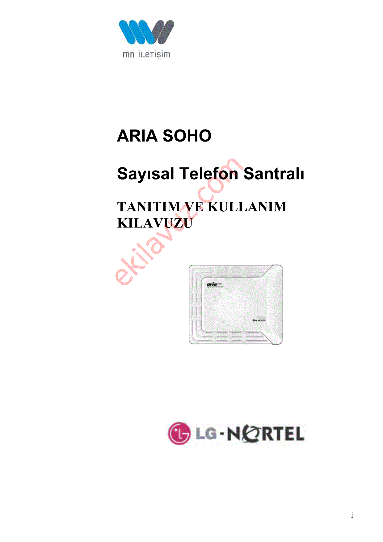 Lg Nortel ARIA SOHO Telefon Santrali Ve Setleri - Kullanma Kılavuzu -  Sayfa:1 - ekilavuz.com