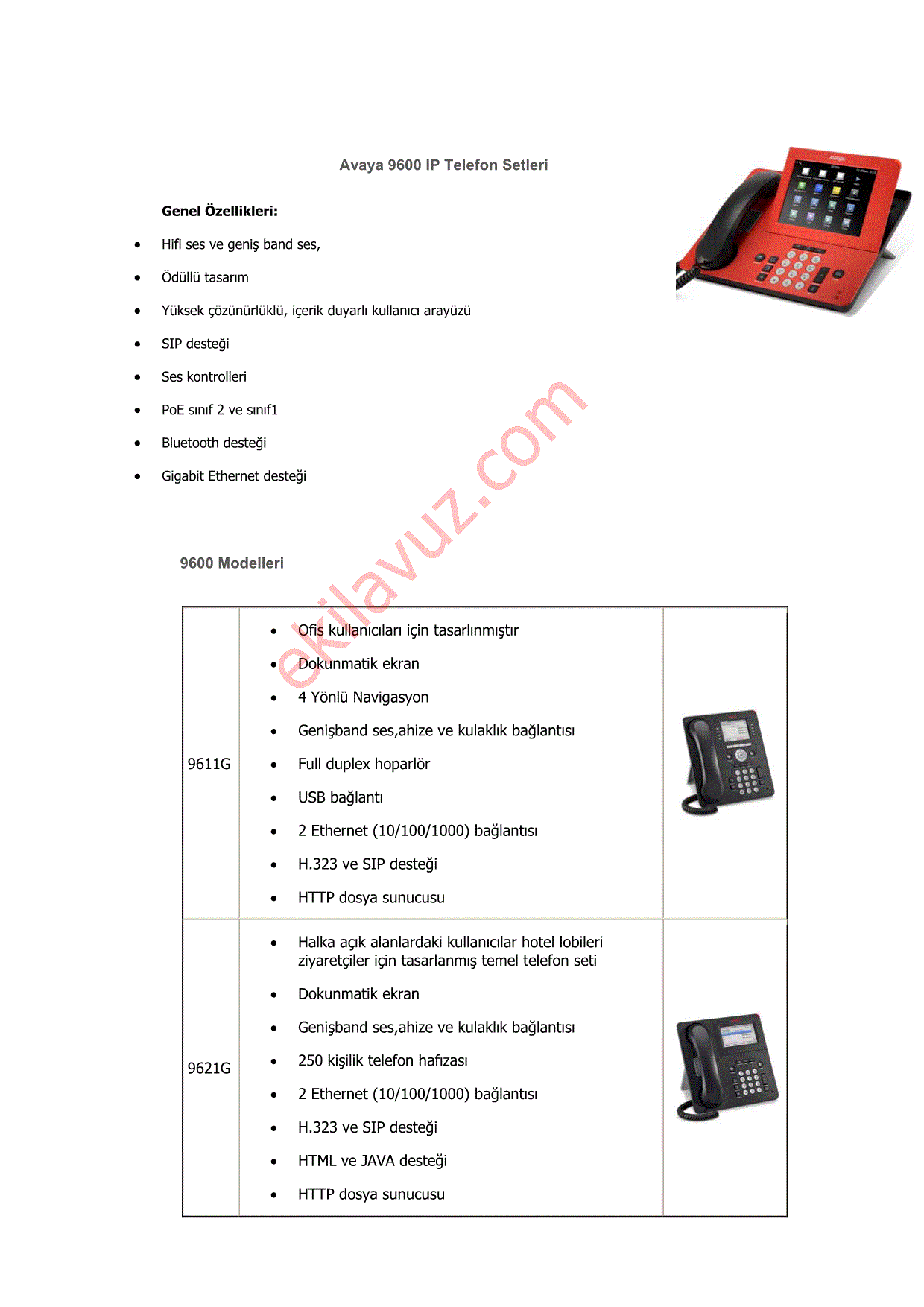 Avaya 9608 (IP TELEFON) Sabit Hatlı Telefon - Kullanma Kılavuzu - Sayfa:2 -  ekilavuz.com