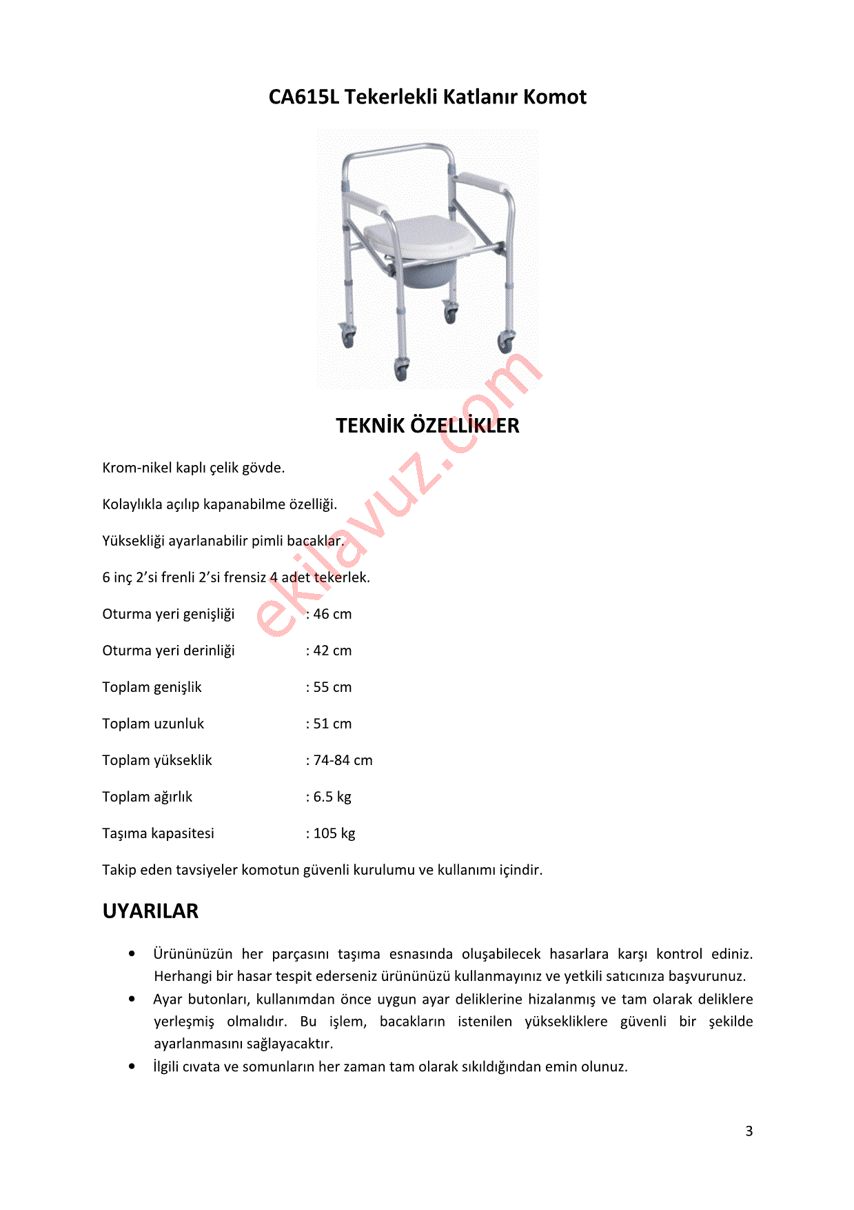 Golfi 4 G124 Multi Fonksiyonel Ozellikli Tekerlekli Sandalye