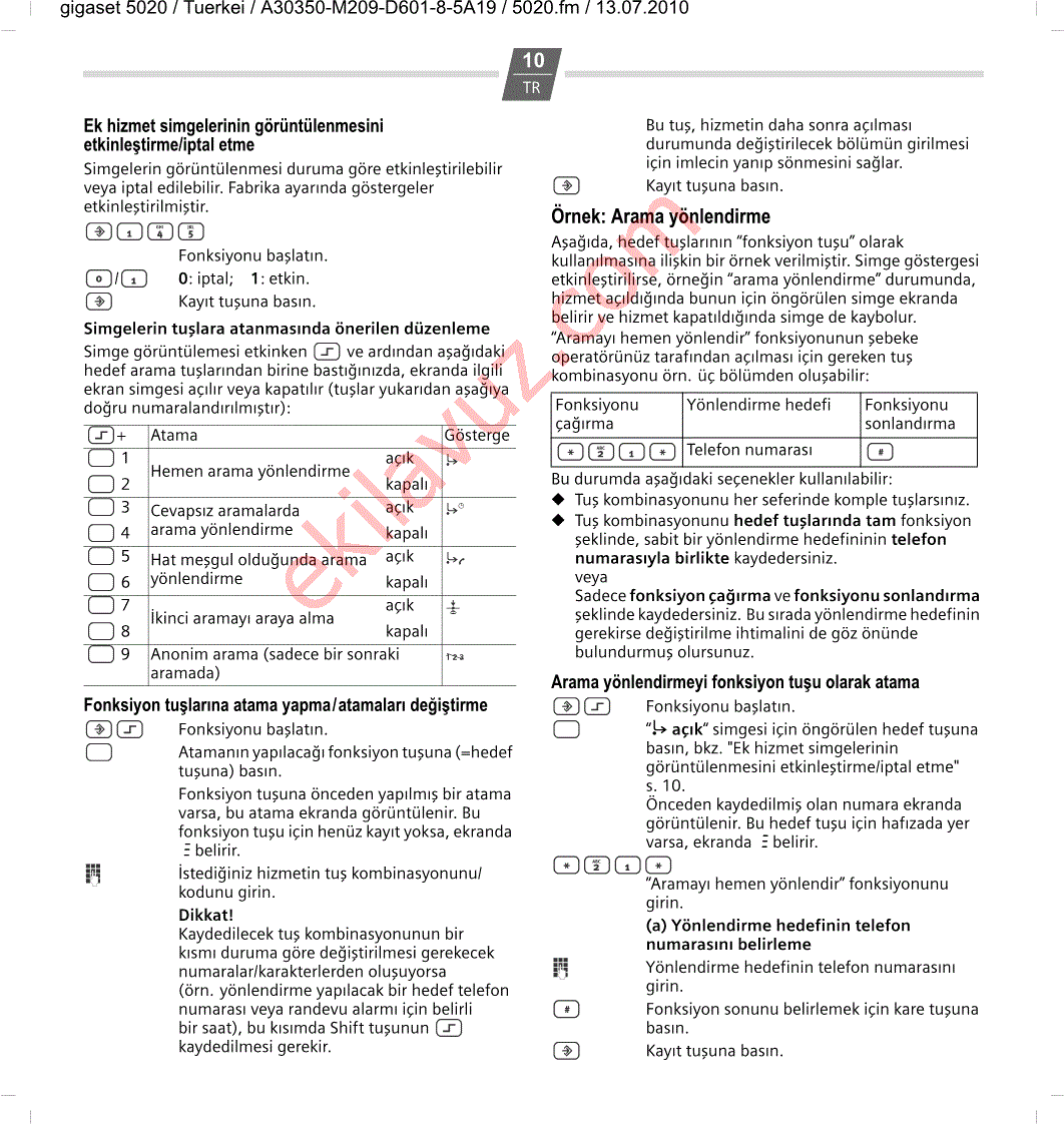Siemens GİGASET 5020 Kablolu Telefonlar - Kullanma Kılavuzu - Sayfa:12 -  ekilavuz.com