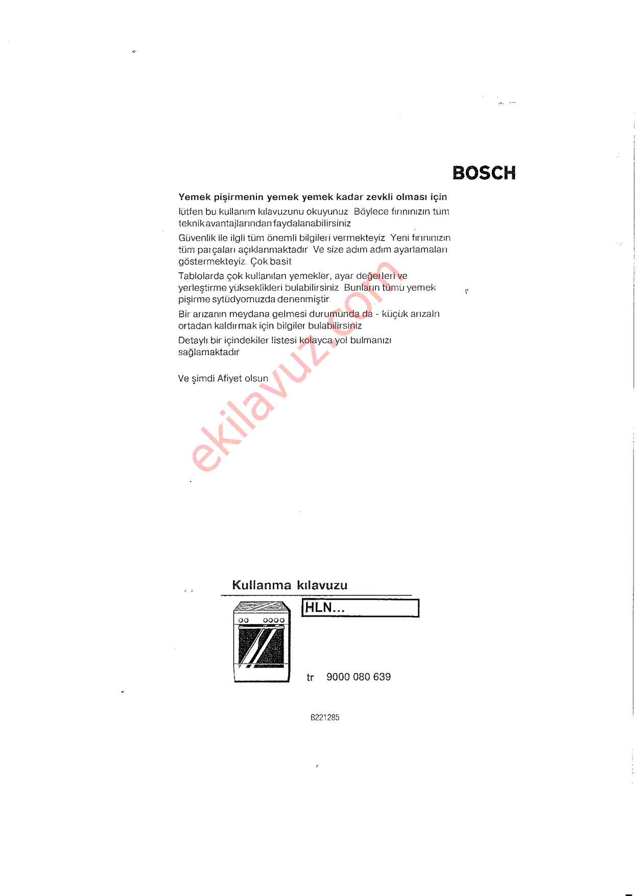 Bosch Hln Serisi Tum Modeller Firin Kullanma Kilavuzu Sayfa