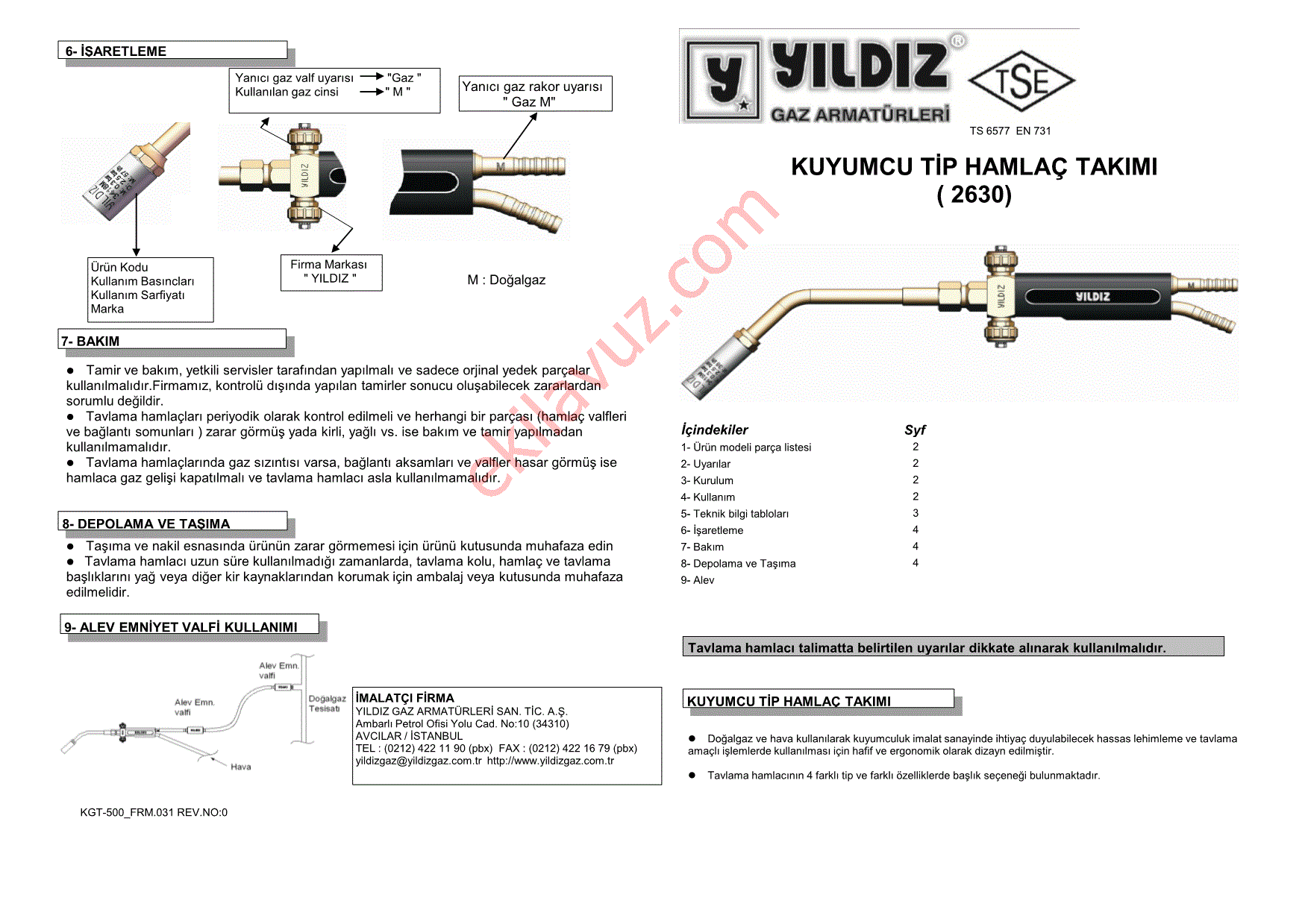 Yildiz 37055 Tavlama Kolu Lulesi No 5 Propan Oksijen Fiyatlari Ve Ozellikleri