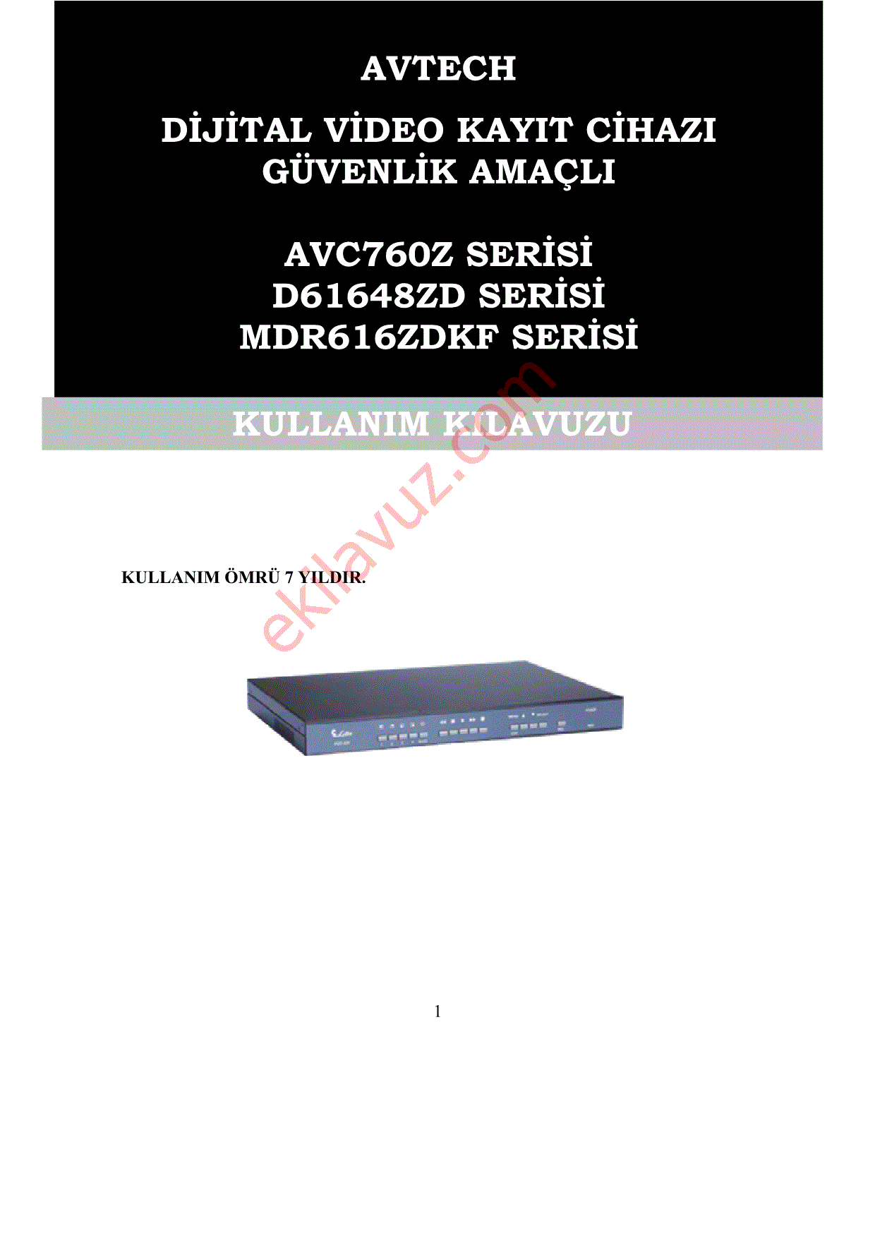 avtech dvr avc760z manual